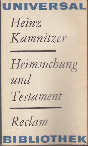 Heimsuchung und Testament. Essays und Polemiken. Reclam Kunstwissenschaften  Bd. 875