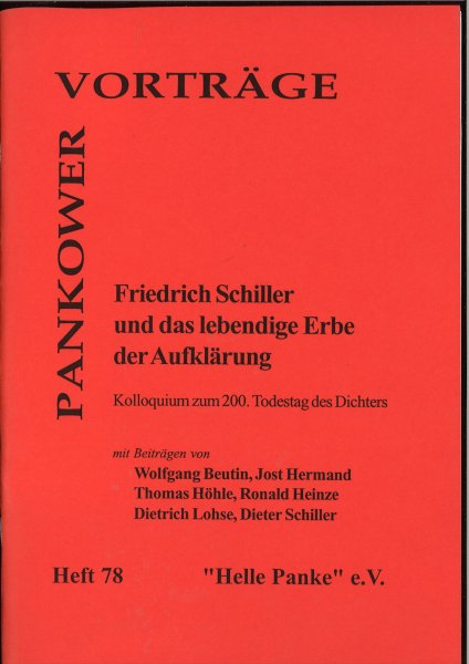 Heft 078: Friedrich Schiller und das lebendige Erbe der Aufklärung