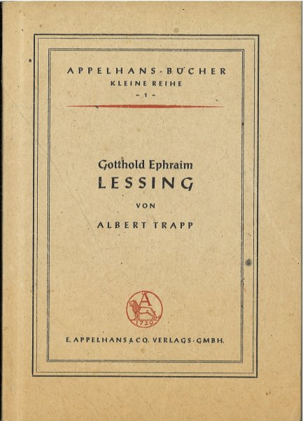 Gotthold Ephraim Lessing. Appelhans-Bücher Kleine Reihe 1