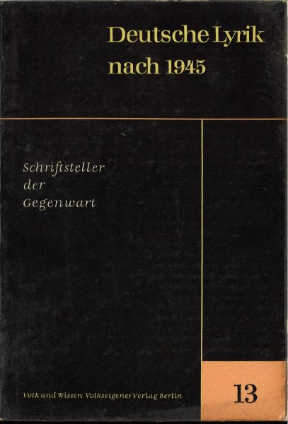 Schriftsteller der Gegenwart. Heft 13. Deutsche Lyrik nach 1945.