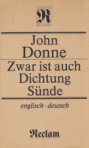 Zwar ist auch Dichtung Sünde. Gedichte englisch und deutsch. Reihe: Reclam mit Illustr. von Ongo Kraft TB 944