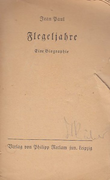 Flegeljahre. Eine Biographie. Reclam Universal-Bibliothek Nr. 77-80a,b. Bindung defekt
