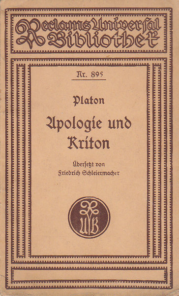 Apologie und Kriton. Reclam 895