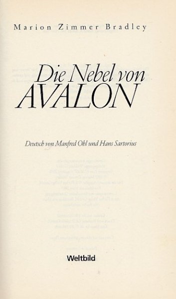 Die Nebel von Avalon. Roman