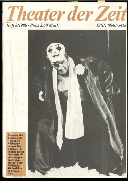 Theater der Zeit Heft 8/1986