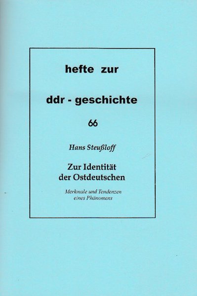 Heft 066: Zur Identität der Ostdeutschen
