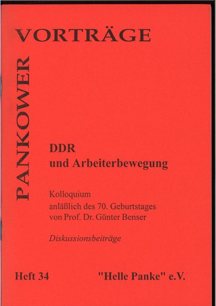 Heft 034: DDR und Arbeiterbewegung