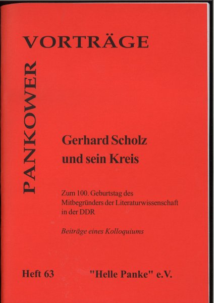 Heft 063: Gerhard Scholz und sein Kreis