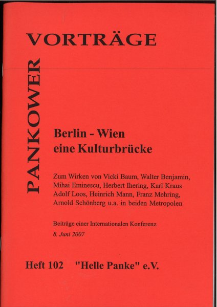 Heft 102: Berlin - Wien. Eine Kulturbrücke