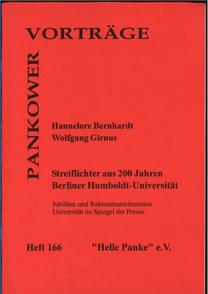 Heft 166: Streiflichter aus 200 Jahren Berliner Humboldt-Universität