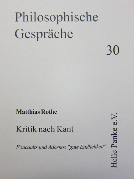 Heft 30: Kritik nach Kant