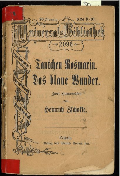 Tantchen Rosmarin - Das blaue Wunder. Zwei Humoresken. Reclam Universal-Bibliothek Bd. 2096 (Gebrauchsspuren)