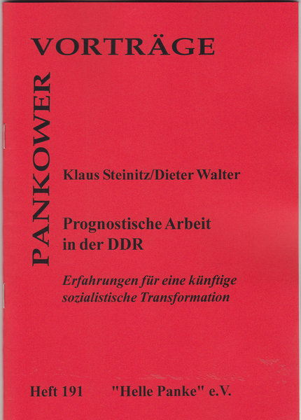 Heft 191: Prognostische Arbeit in der DDR