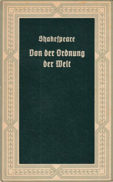 Von der Ordnung der Welt. Deutsche Reihe Bd. 87