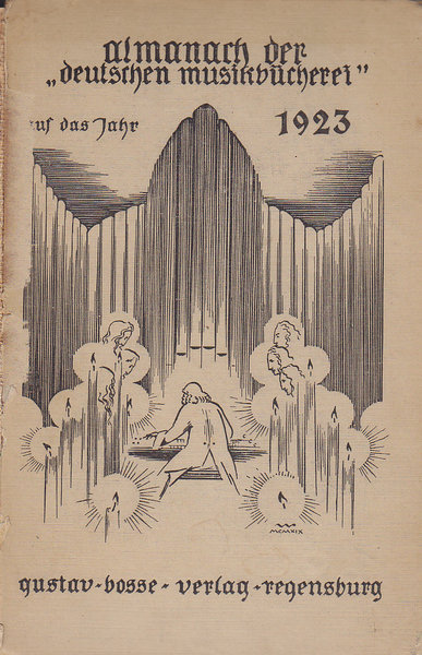Almanach der Deutschen Musikbücherei auf das Jahr 1923 (Mit Gebrauchsspuren, Buchrücken stark beschädigt)