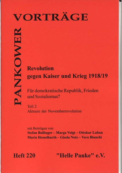 Heft 220: Revolution gegen Kaiser und Krieg 1918/19