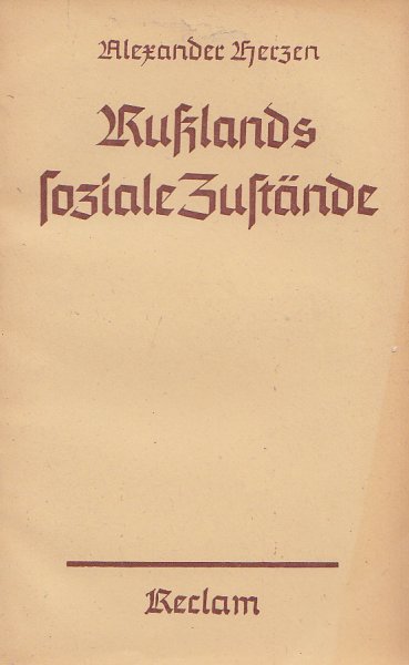 Rußlands soziale Zustände. Reclam Bd. 6262-64