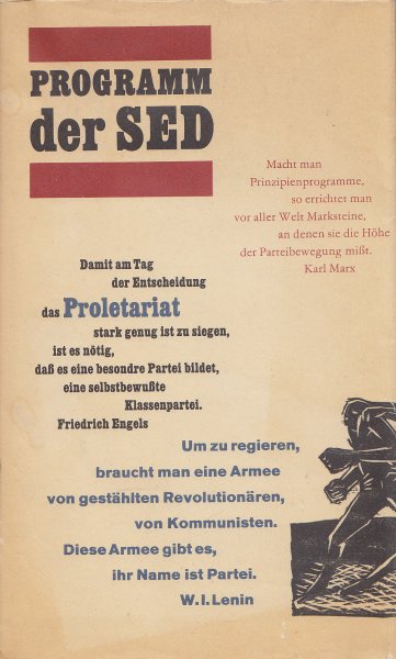 Programm der SED. Einstimmig angenommen auf dem IX. Parteitag der SED Bln. d. 18. bis 22. Mai 1976 8 (Als Dank und Anerkennung 'Friedensaufgebot der FDJ' zu Ehren des 35. Jahrestages der DDR)