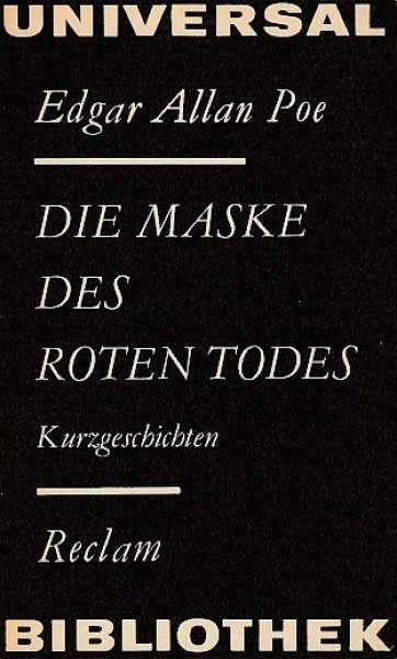 Die Maske des Roten Todes. Kurzgeschichten. Reclam Universal Bibliothek Belletristik Bd. 147