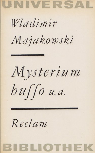 Mysterium buffo u. a. (Die Wanze - Das Schwitzbad). Reclam Universal Bibliothek Dramatik, Schauspiele Bd. 135
