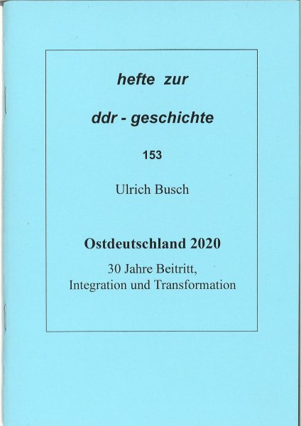Heft 153: Ostdeutschland 2020
