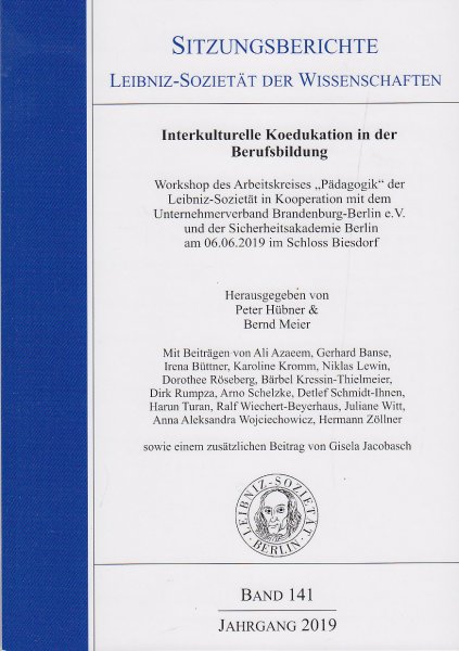 Sitzungsberichte Leibniz-Sozietät der Wissenshaften Band 141 - Interkulturelle Koedukation in der Berufsbildung. Workshop des Arbeitskreises Pädagogik 6.6.2019