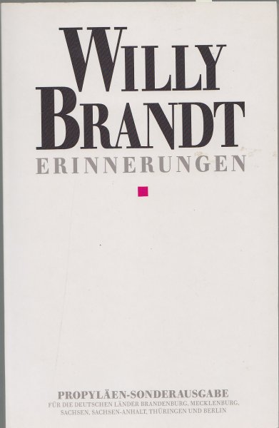 Willy Brandt Erinnerungen. Propyläen-Sonderausgabe für die DDR