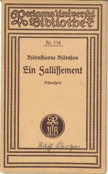 Ein Fallissement. Schauspiel Textbuch. Reclam Universal-Bibliothek Bd. 778