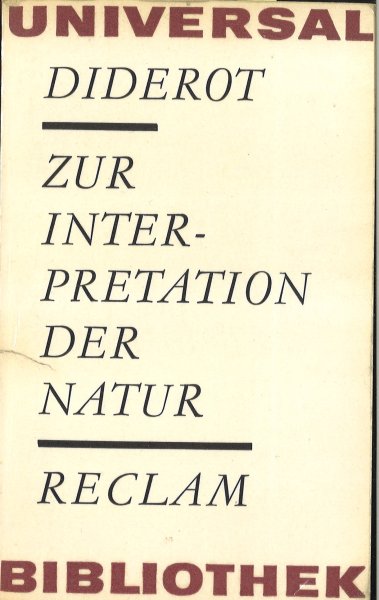 Zur Interpretation der Natur. Reclam Universal Bibliothek Philosophie Bd. 57