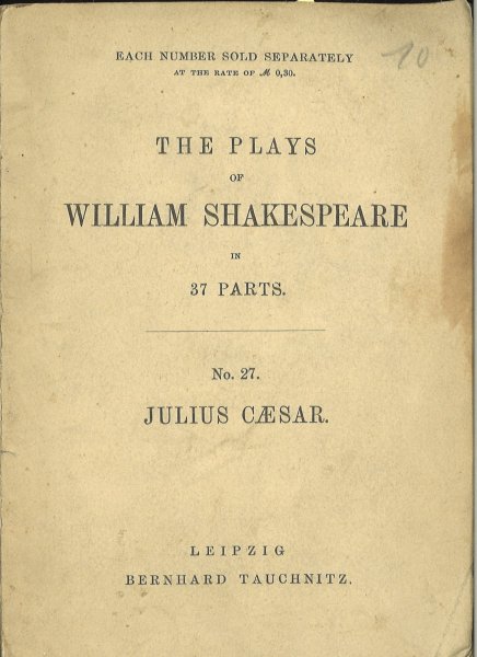 Julius Cäsar. The plays of William Shakespeare Nr. 27 (In Englisch)