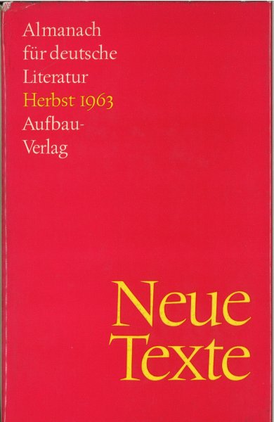 Neue Texte 3. Almanach für deutsche Literatur Herbst 1963