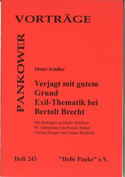 Heft 243: Verjagt mit gutem Grund. Exil-Thematik bei Bertolt Brecht